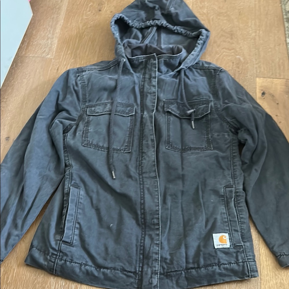 Carhartt Black Military Field Jacket with Hood